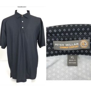 Peter Millar Summer Comfort XL Black Dotted Polo